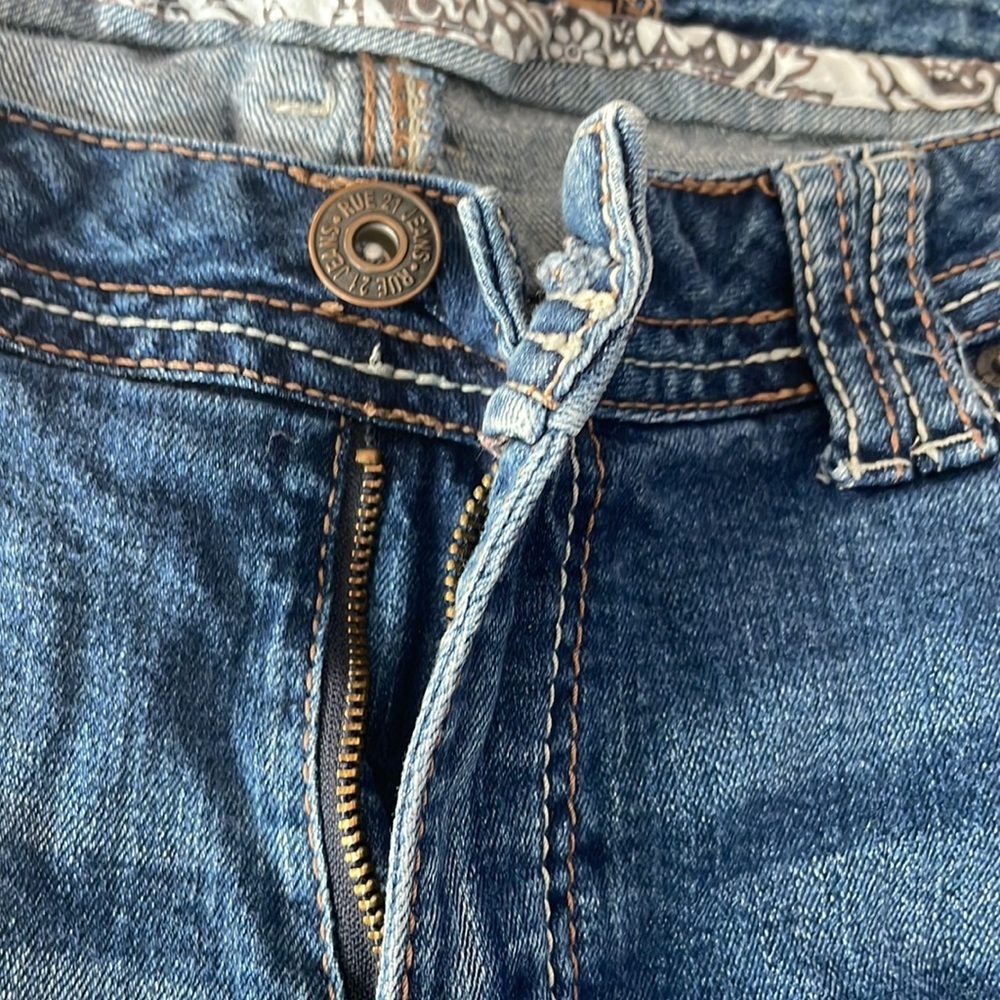 Rue 21 denim short mid-rise boot cute jeans - Picture 8 of 9
